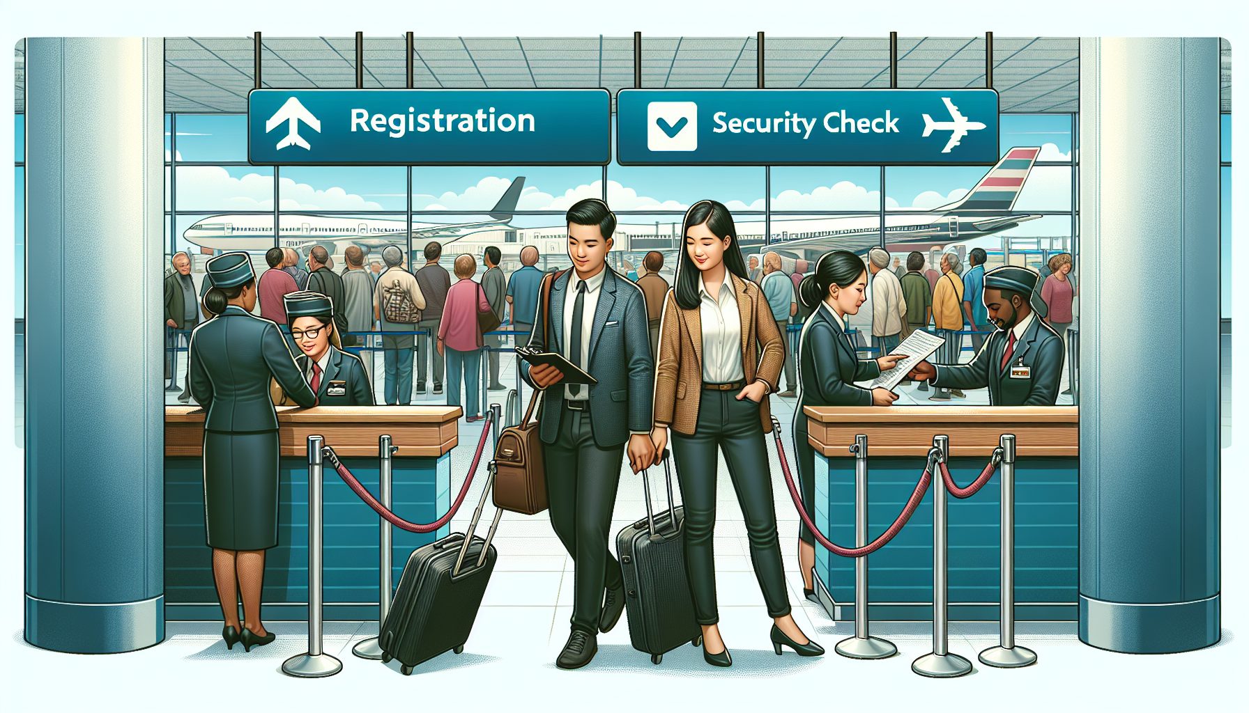 Аэропорт: регистрация, досмотр и посадка