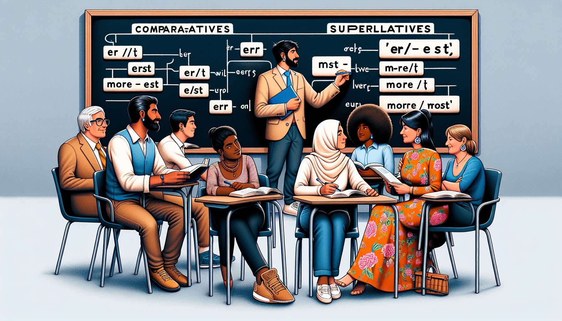 Comparatives & superlatives: выбор er/est или more/most